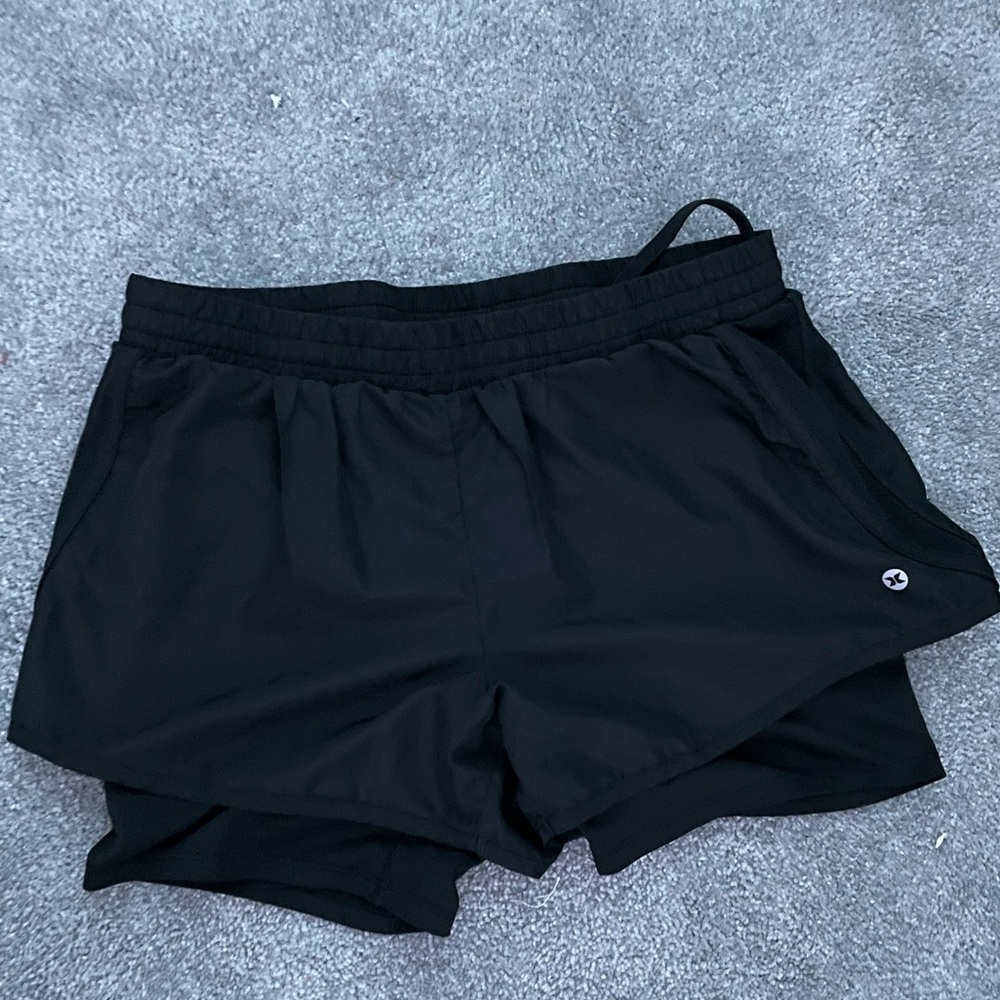 black athletic shorts